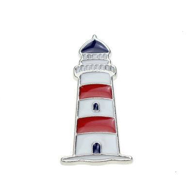 China Globle the lighthouse insignia hardmetal pin lapel metal rudder enamel pin safty badges for sale