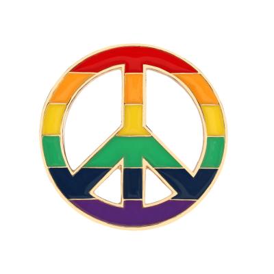 China Globle Peace Badge LGBT Lapel Pin Rainbow Gay Pride Pins for sale