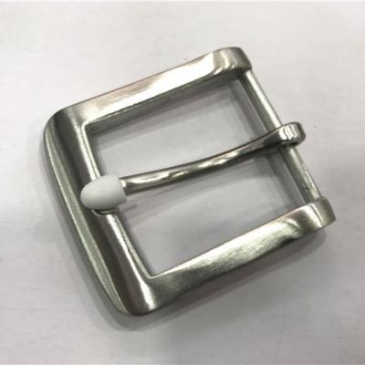 China Eco - Friendly Brushed Stainless Steel Belt Buckles 40 Mm Pin Buckle For Leather Belt for sale