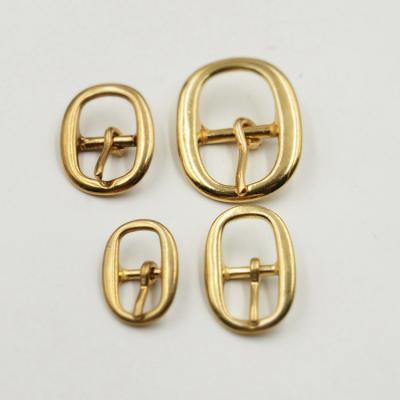 China 13-25mm Brass Buckle Pin Eco-friendly Small Size Solid Buckle For Pet Collar Lace And Bags for sale