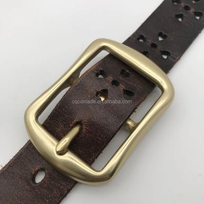 China Eco - Friendly 35 Mm Solid Brass Buckle For Belt Slide Pin Buckles for sale