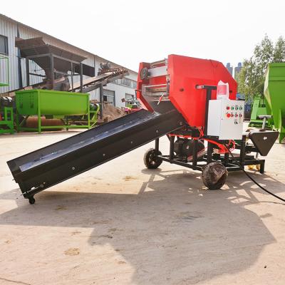 China Livestock Farm Fodder Silage Baler Cutting and Packing Machine Animal Feed Corn Silage Round Baler Wrapping Making Machine for sale