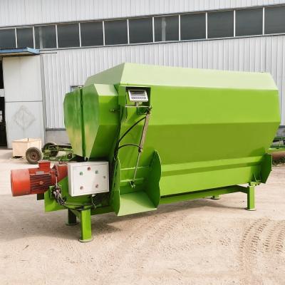 China Farms Two-Shaft Horizontal Feed Mixer For Feeding Cattle And Sheep Forage Large Livestock Mixer Crushing Tomorrow Mixer for sale