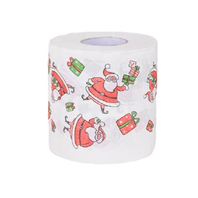 China Hot Selling 2/3 Ply OEM/Odm Organic Bamboo Pulp Christmas Embossed Soft Tissue Toilet Paper Tissue Paper for sale