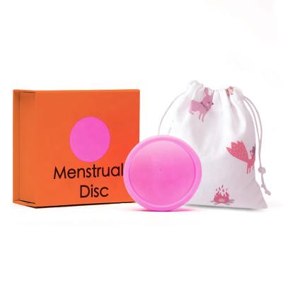 China Menstrual Period Female Wholesale Medical Silicone Menstrual Disc Round No Suction Menstrual Cup Disposable Menstrual Disc for sale