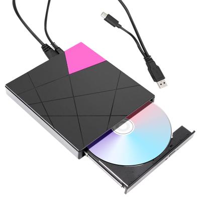 China USB 3.0 Portable External CD-ROM Drive DVD/CD ROM Rewriter Burner Writer Portable CD DVD +/-RW Drive Compatible with Laptop Desktop PC Window for sale