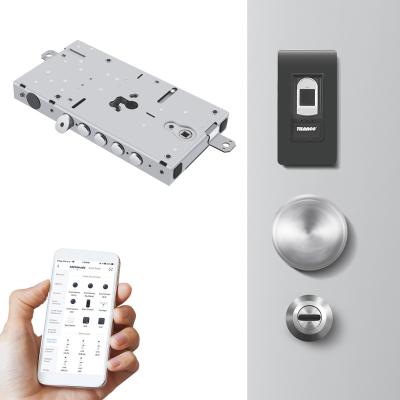 China High quality Turkish key tuya style plate fingerprint door lock Italy galvanized security smart door lock for sale