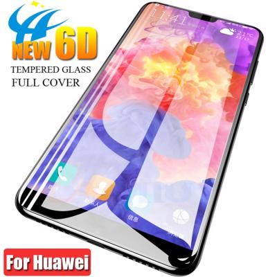 China 3D/5D/6D/9D/10D tempered glass screen protector for Huawei p20 lite p20 pro 2.5d silk printing 6d glass protective film for sale