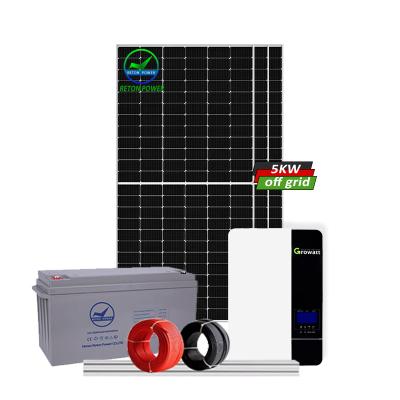 China Home Solar Home System 5KW 5KVA Home Off-grid PV Solar Panel System for sale