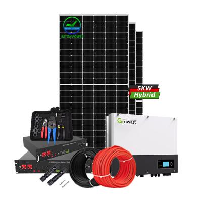 China Home solar power hybrid solar power system 5kw management system 10000 watt solar panel system for sale