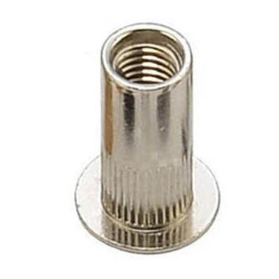 China Heavy Industry Knurled Yellow Galvanized Round Flat Head Nut Threaded Blind Rivet Nut M8 Rivet Nut for sale