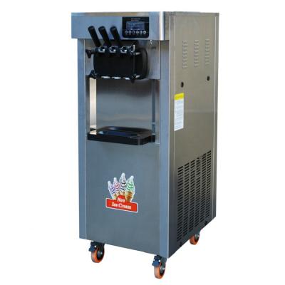 China Beverage Factory Commercial Soft Ice Cream Machine Vertical Three Flavor Gelato Machine Stainless Steel Italian Shell for sale