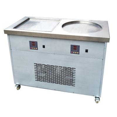 China Beverage Factory Good Quality Double Pan Stainless Steel Frozen Ice Cream Rolls Fried Ice Cream Machine Ice Roll Machine Can Do 110V Voltage for sale