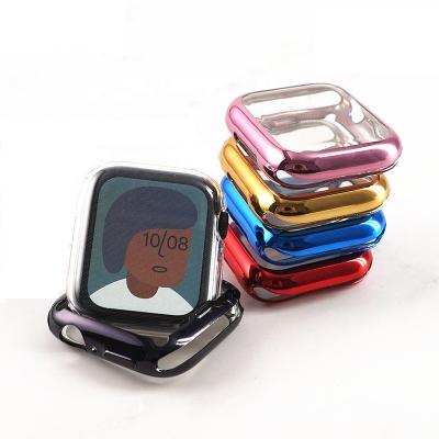 China 360 Degree Full Cover 360 Device Body Watch Cover For Apple Watch Case Se 5 6 4 3 2 1 42MM Clear Soft TPU Screen Protector 38MM For iWatch 44MM 40MM for sale