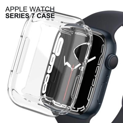 China 360 Degree Full Coverage Device Cover For Apple Watch Series 7 Soft TPU Frame Bumper Case With Screen Protector For Iwatch7 Accessories 41mm 45mm for sale