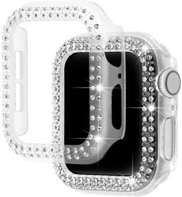 China 360 Degree Cover Device Sport Luxury Bumper Cover Diamond Hard Protector For Apple Watch 6 Case for sale