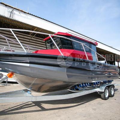 China Aluminum 25ft 7.5m 360 Walkaround Enclosed Cabin Professional Fishing Boat Craft Boats for sale