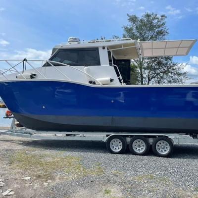 China Fishing/Working/Passenger Carry 8.8m Catamaran Boat Sea Cruiser Cabin Aluminum Welded 29ft Fishing Boat For Sale for sale