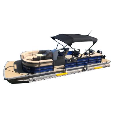 China Fishing/Working/Passenger Carry Coastal 7.5m Lake River 25ft Catamaran Yacht Aluminum Pontoon Boat For Sale for sale