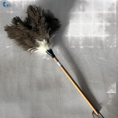 China Stable Wood Dust Rag Dust Cylinder Cylinder Shape Ostrich Feather Duster Household Cleaning Cleaning Tools for sale