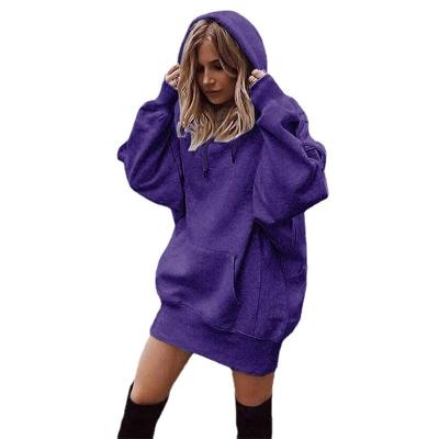 China Custom Fleece Women's Hoodies Anti-wrinkle 5XL Solid Color Pullover Loose Logo Sweaters for sale