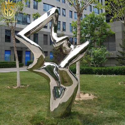 China Popular Garden Decoration Large Abstract Sculpture Stainless Steel Sculpture Modern Metal Statue For Hotel for sale