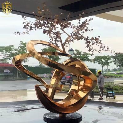 China Popular Garden Decoration Large Abstract Sculpture Stainless Steel Sculpture Modern Metal Statue For Hotel for sale