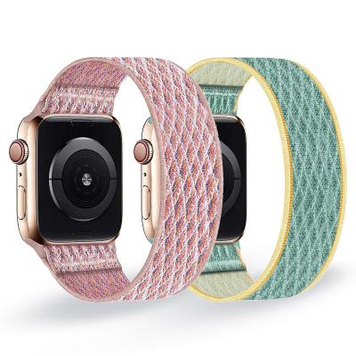 China Wholesale Luxury Nylon Fabric Sport Loop Band For Apple Watch Se 40mm Band Pastel For Apple Watch 7 Series Bands For Apple Watch Ultra for sale