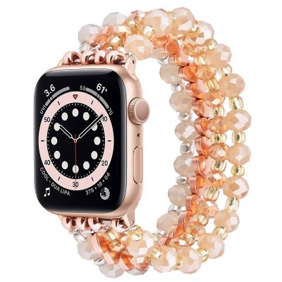 China Luxury Factory Fashion Wholesale Diy Jewelry Beads Stretch Bracelet Chain Watch Band For Apple Watch Band Ultra 41mm 38mm 49mm for sale