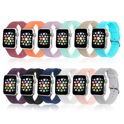 China Luxury Rubber Smart Watch Bands Original Silicone Watch Band For Apple Watch Silicone Sport Band for sale