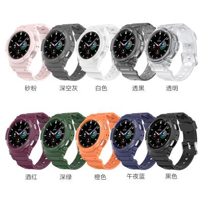 China Luxury Transparent Fullbody Clear Band TPU Smart Watch Strap With Case For Galaxy Watch 4 5 5pro Samsung Watch Band for sale