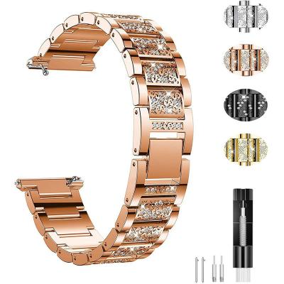 China Luxury High Quality Diamond Stainless Steel Watch Band Waterproof Anti-fouling Smart Watch Strap For Samsung Galaxy Gear S3 for sale