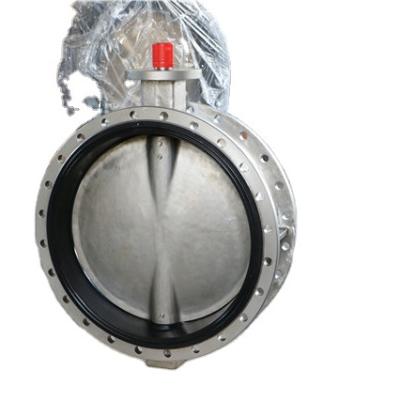 China General 12 Inch U Double Flange Rubber Lined Butterfly Valve For Liquid Nitrogen for sale