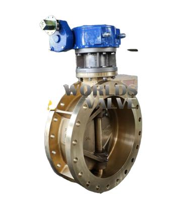 China General Double Flange Aluminum Bronze Disc Oil Eccentric Butterfly Valve for sale