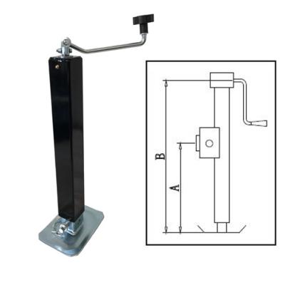 China Square Tube Trailer Stabilizer With Footplate 7000lbs Capacity Topwind 15+12 Inches Lift en venta