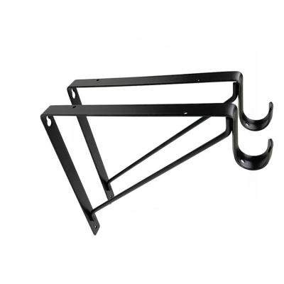 China Iron/Stainless Steel/Brass/Aluminum Wrought Iron Shelf Bracket Partition Shelf With Hook Steel Pipe Industrial Shelf for sale