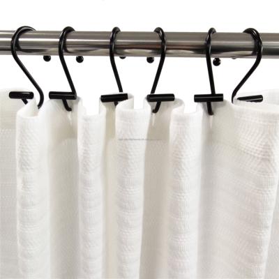 China Modern Design Stainless Steel Shower Curtain Hook Contemporary Luxury Hotel Shower Curtain Accessories Rustproof, a set of 12 for sale