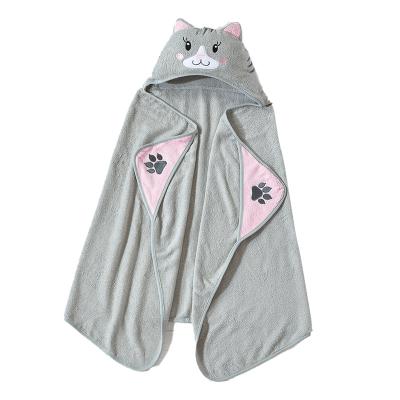 China Customized hooded kids high quality child safe baby bath towel beach poncho hooded bath towel for kids for sale