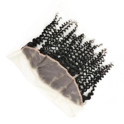 China Yvonne Swiss Sheer 13x4 Lace Closure Soft Breathable Malaysian Curly Transparent Frontal Hair Brazilian Hair For Black Women for sale