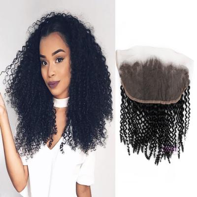 China 100% Natural Yvonne Curl Virgin Human Hair 13x4 Swiss Lace Frontal Curly Kinky Curly Wig Hair Bundles Frontal Wig For Black Women for sale