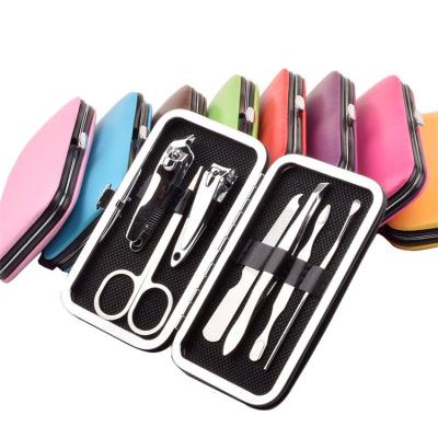 China Wellflyer MS-002-10 7pcs Manicure Manicure Care Personal Nail Clippers Set Men Manicure Pedicure Set Nail Tools Nail Care Tool Kit With Case for sale