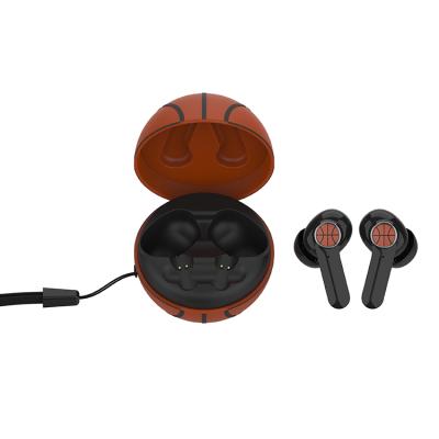 China Unique In-Ear Basketball Design Touch Earphone Toy HiFi Sport TWS Earbuds Wireless Earphone With Lanyard for sale