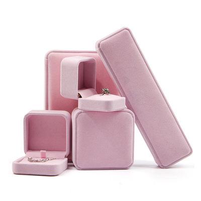 China High Quality Luxury Velvet Jewelry Storage Boxes Softly Packaging Sliver Jewelry Velvet Storage Box for sale