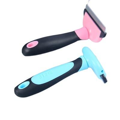 China Stocked Cat Dog Pet Hair Remover Dual Comb Pet Grooming Brush Blades Cat Hair Cleaning Comb for sale