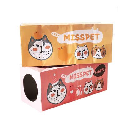 China Viable Pet Toys Cat Supplies Cat Kraft Paper Tunnel Cat Folding Portable House Game Holes Play Kitten Funny Toy for sale