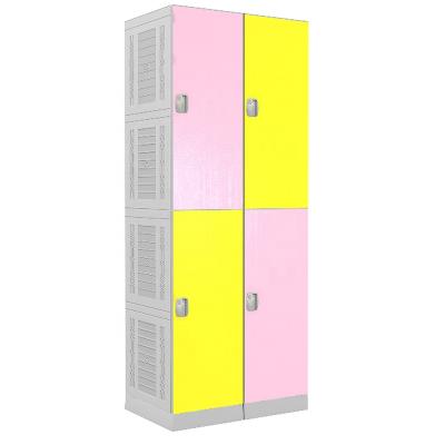 China Knockdown Structure 2 Doors Office School Gym ABS Plastic Locker Storage Cabinet For Changing Room for sale