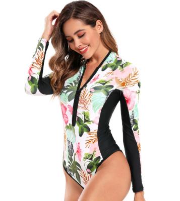 China Plus Size Ladies Nine Piece Swimsuit Women Sports Long Sleeve Fashion Printed Swimwear For Women for sale