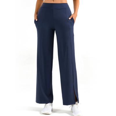 China Exceptional quality QUICK DRY solid fashion wide leg plus high waisted pants for sale