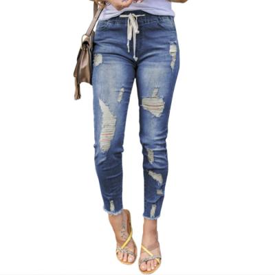 China Long Lasting Promotion Fashion Breathable Women Skinny Light Blue Denim Pants for sale