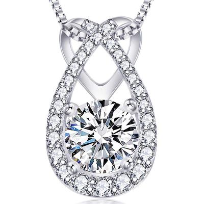 China Fashion CLASSIC Water Drop Diamond Pendant 925 Sterling Silver Jewelry for sale